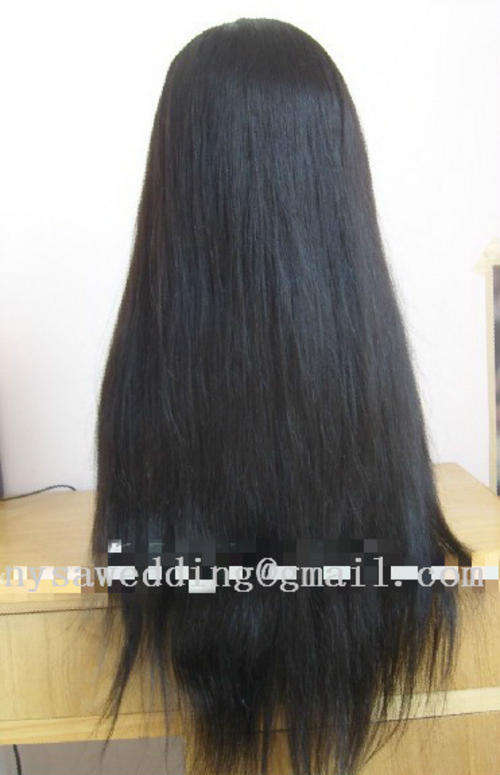 22" Long 100 % Indian Remy Hair Full Lace Wig-Silky Straight