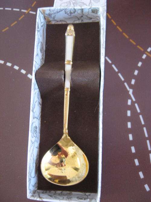 GOLD PLATED SUGAR SPOON