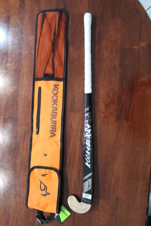 Kookaburra Phantom wooden hockey stick and Kookaburra JR hockey bag. (New Unused)