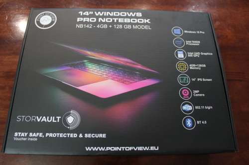 Laptop bundle, Point of view 14`` Celeron 4gb 128gb Win10 pro -  No Reserve