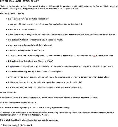 Microsoft Office 365 5 user Pro 5TB - 1 YEAR - Account