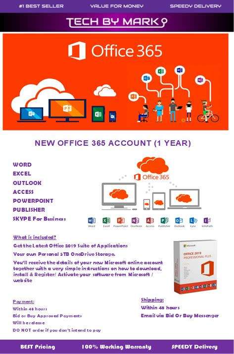 Microsoft Office 365 5 user Pro 5TB - 1 YEAR - Account