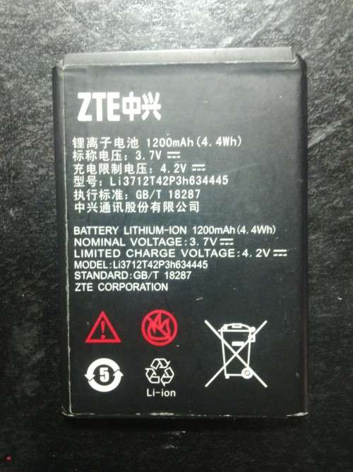 ZTE Maxx battery : Model # Li3712T42P3h634455