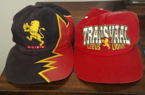 2 x Lions Rugby Supporters Caps.