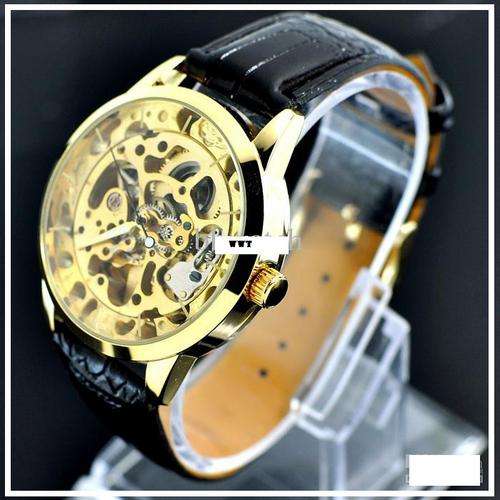 ***NEW***Good quality Luxury mens skeleton mechanical watch with white hand finish