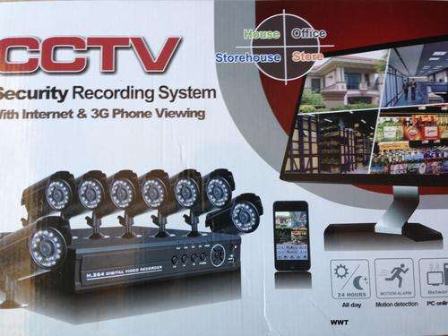 Complete 8 Channel Security Surveillance System With Internet & 3G Phone Viewing and FREE cables