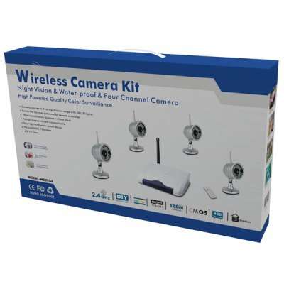 2.4GHz Fixed Freq. 4 Channels Digital Wireless DVR System Long Range CMOS Video Recorder kit