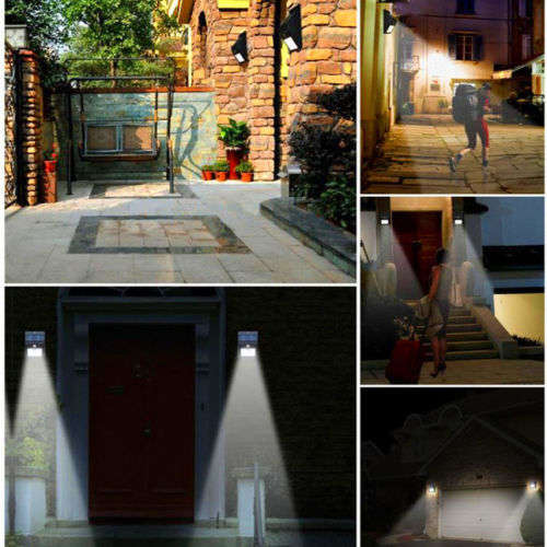 Solar Power Sensor Wall Light 20 LED Bright Wireless Security Motion