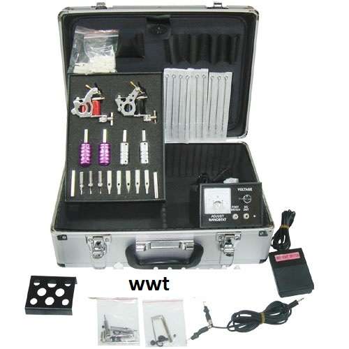 PROFESSIONAL TATTOO KIT COMPLETE WITH 2x GUNS, NEEDLES & LOADS OF EXTRA'S