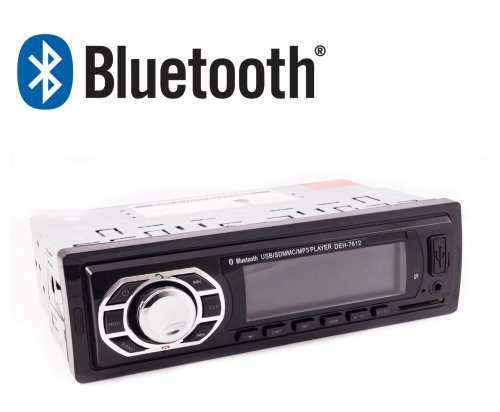 Car Stereo MP3 Player Bluetooth AUX IN SD MMC Card Reader  Clock USB LCD REMOTE