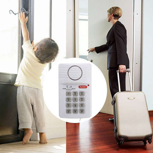 Security Keypad Door Ring Alarm System w/ Panic Button For Home Garage Caravan