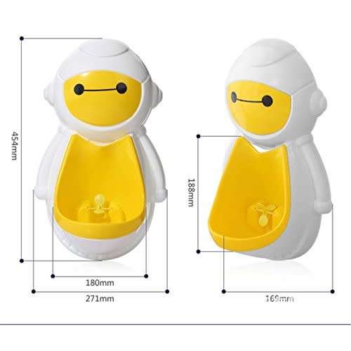 Engaging & Fun - Colorful Robot Boys Potty Training Urinal with Whirling Target