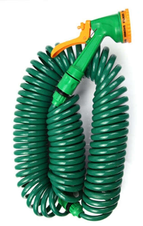15M 50Ft Coil kink free Garden Hose Pipe & Spray Gun Head Nozzle