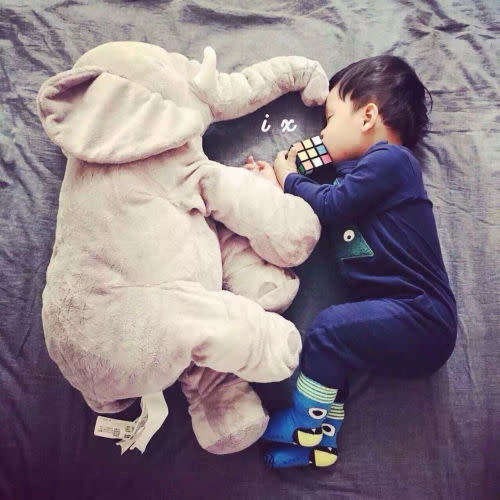 Long Nose Elephant Doll Soft Plush Stuffed Waist Pillow Toys For Baby Kids
