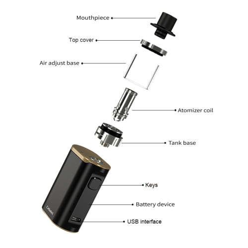 Original ECT C40 Mini Kit Built-in 1800mAh Battery Vaporizer Box Mod Electronic Cigarette Kit 2.0ml