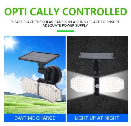 78 LED Solar Flood Light - 3 Adjustable Heads