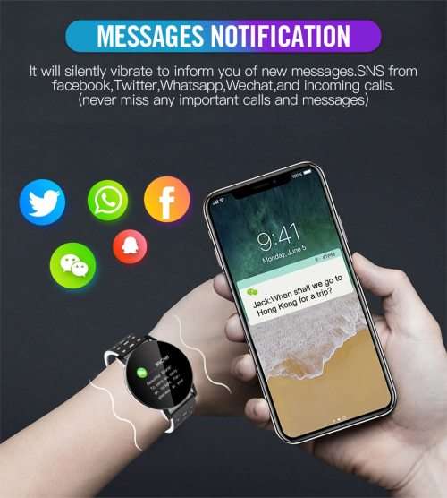 Bluetooth Fitness Bracelet - Monitor Heart Rate, Blood Pressure, Blood Oxygen, Calorie, Distance