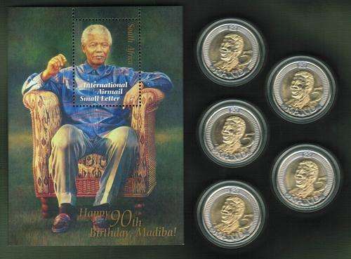 2008 MANDELA 90TH BIRTHDAY R5 COIN -ENCAPSULATED