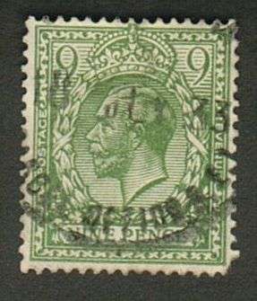 GB KING GEORGE V - 9d OLIVE GREEN - SG 393a- CAT VALUE R520