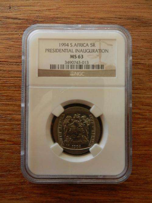 1994 - SOUTH AFRICA - PRESIDENTIAL INAUGURATION R5!! - GRADED MS63