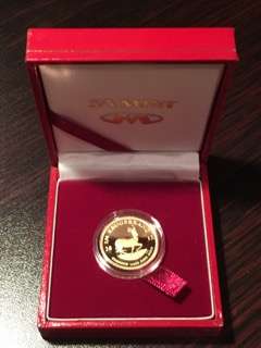 2012 SOUTH AFRICA PROOF 1/4 OUNCE KRUGERRAND / 22 CT GOLD