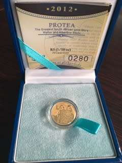 2012 Walter and Albertina Sisulu GOLD 1/10oz 24crt