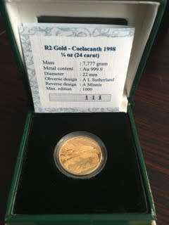 1998 Coelacanth Gold R2 GOLD 1/4oz 24crt