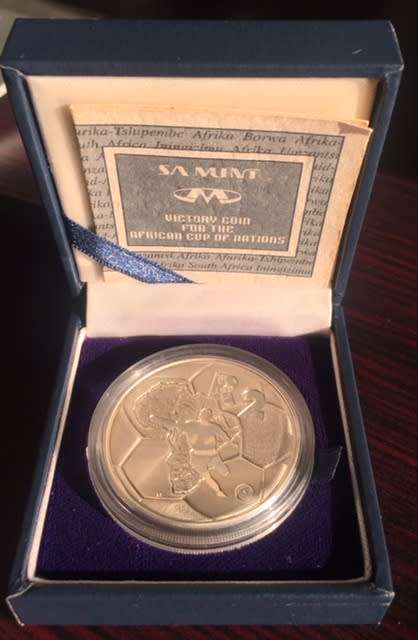 1996 AFRICAN CUP OF NATIONS SILVER R2 COIN 31.1gm SILVER