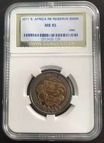 2011 SOUTH AFRICA R5 SOUTH AFRICAN RESERVE BANK  90TH BIRTHDAY MS65