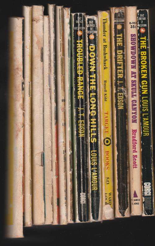 << 13 WESTERN  BOOK'S >> (LOUIS L'AMOUR, BRADFORD SCOTT, J.T.EDSON, RUSSELL KID AND MORE....>>