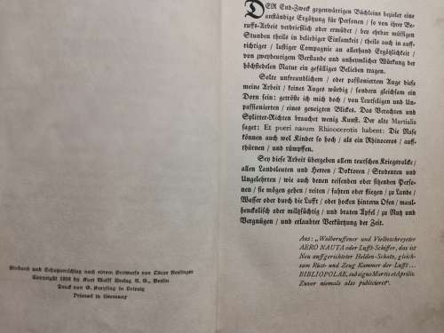 Vom Zaubervogel zum Zeppelin.  ( SIGNED AND INSCRIBRED )