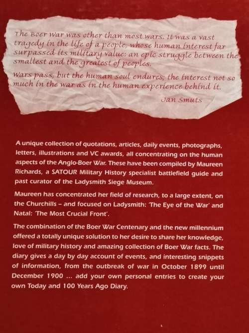 INTO THE MILLENNIUM ANGLO-BOER WAR CENTENARY DIARY  TODAY AND 100 YEARS AGO