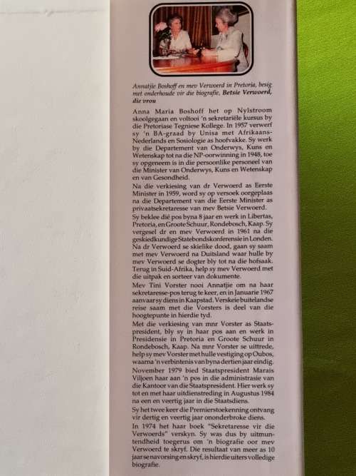 Betsie Verwoerd, die vrou deur Annatjie Boshoff  - ( Eerste uitgawe 1993 )