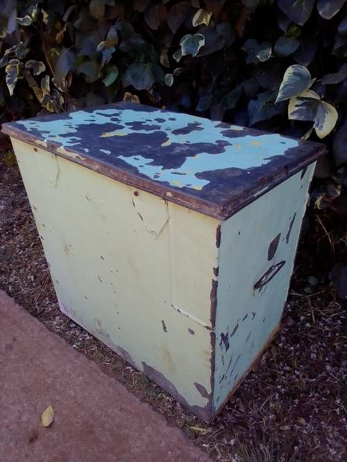 Vintage Flour/Sugar bin. Meelblik Suikerblik double side.