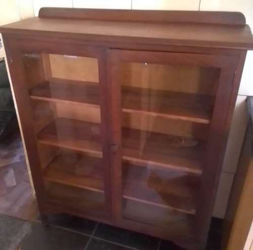 Stunning, 1920`s `30`s  Burmese teak glass fronted book case, shelve. Display cabinet.