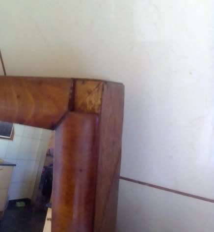Stunning 1800`s mahogany table top chevelle  mirror with drawer. Please read description.