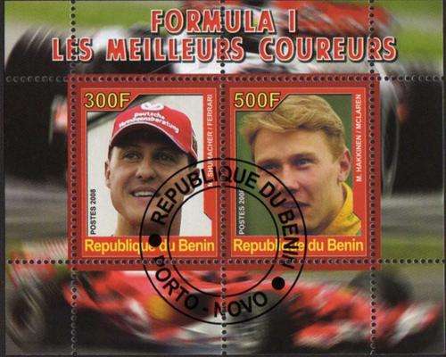 BENIN - FORMULA 1 LES MEILLEURS COUREURS (SCHUMACHER & HAKKINEN)