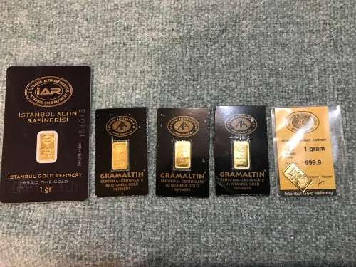 5 grams of 24CT Gold - 5 times 1g 24CT Gold bars