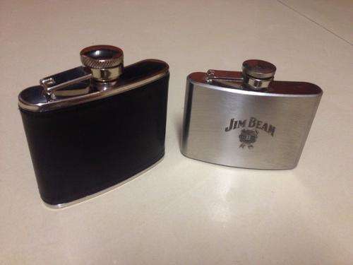 2 x Stainless Stel 4oz HipFlasks