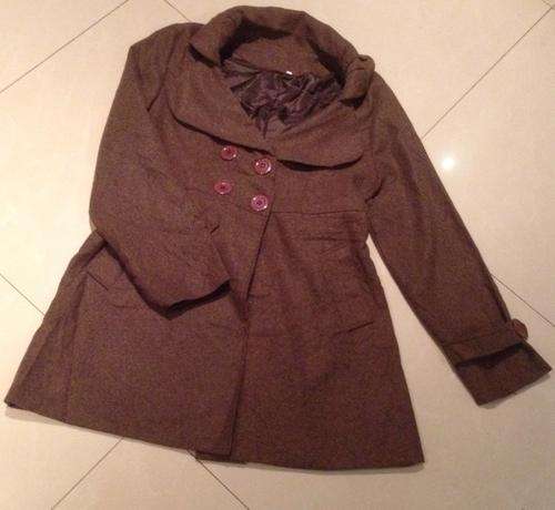 Brown Double Breasted Flair Jacket