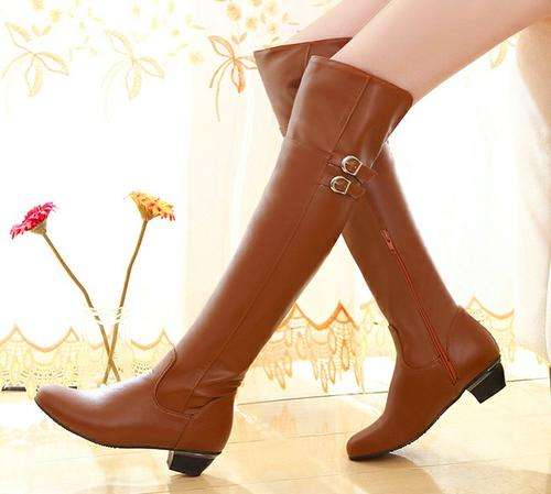 Special Ladies Fashion Boots Side Buckle Knee High