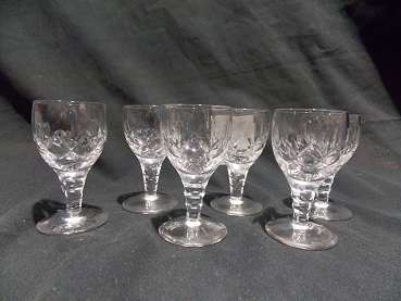 Set of Six Stuart Crystal Liqueur Glasses