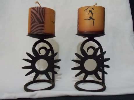 Beautiful Set of Wrought Iron Candle Holders