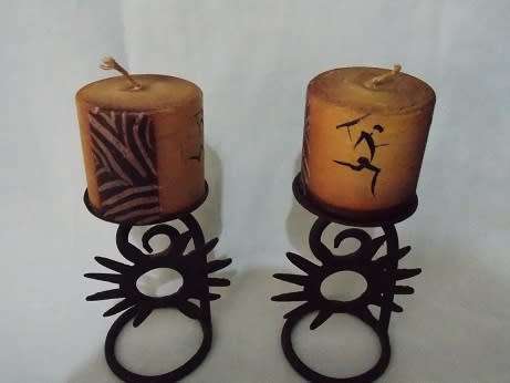 Beautiful Set of Wrought Iron Candle Holders