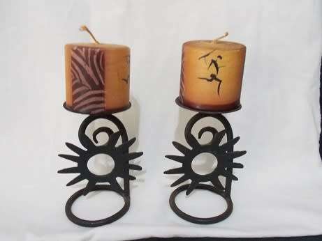 Beautiful Set of Wrought Iron Candle Holders