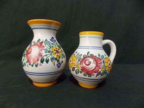Beautiful Pottery Jug and Vase Pair