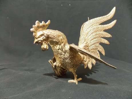 Brass Fighting Roosters