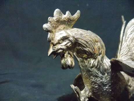 Brass Fighting Roosters