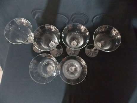Set of Six Beautiful Champagne Glasses