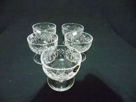 Webb Corbett Cut Crystal Dessert Bowls Set of Five